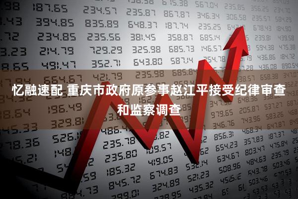 忆融速配 重庆市政府原参事赵江平接受纪律审查和监察调查